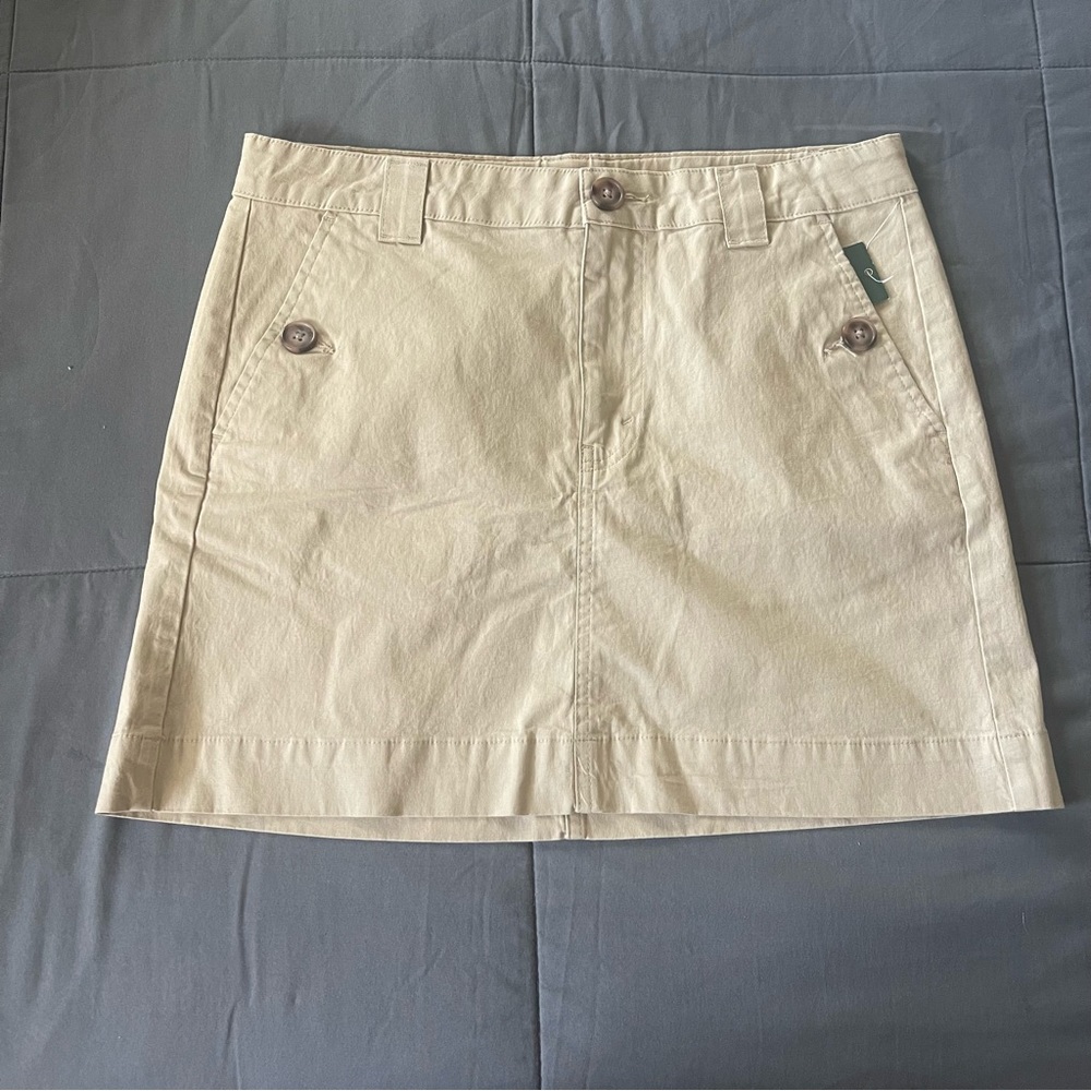 High-Rise Chino Mini Skirt